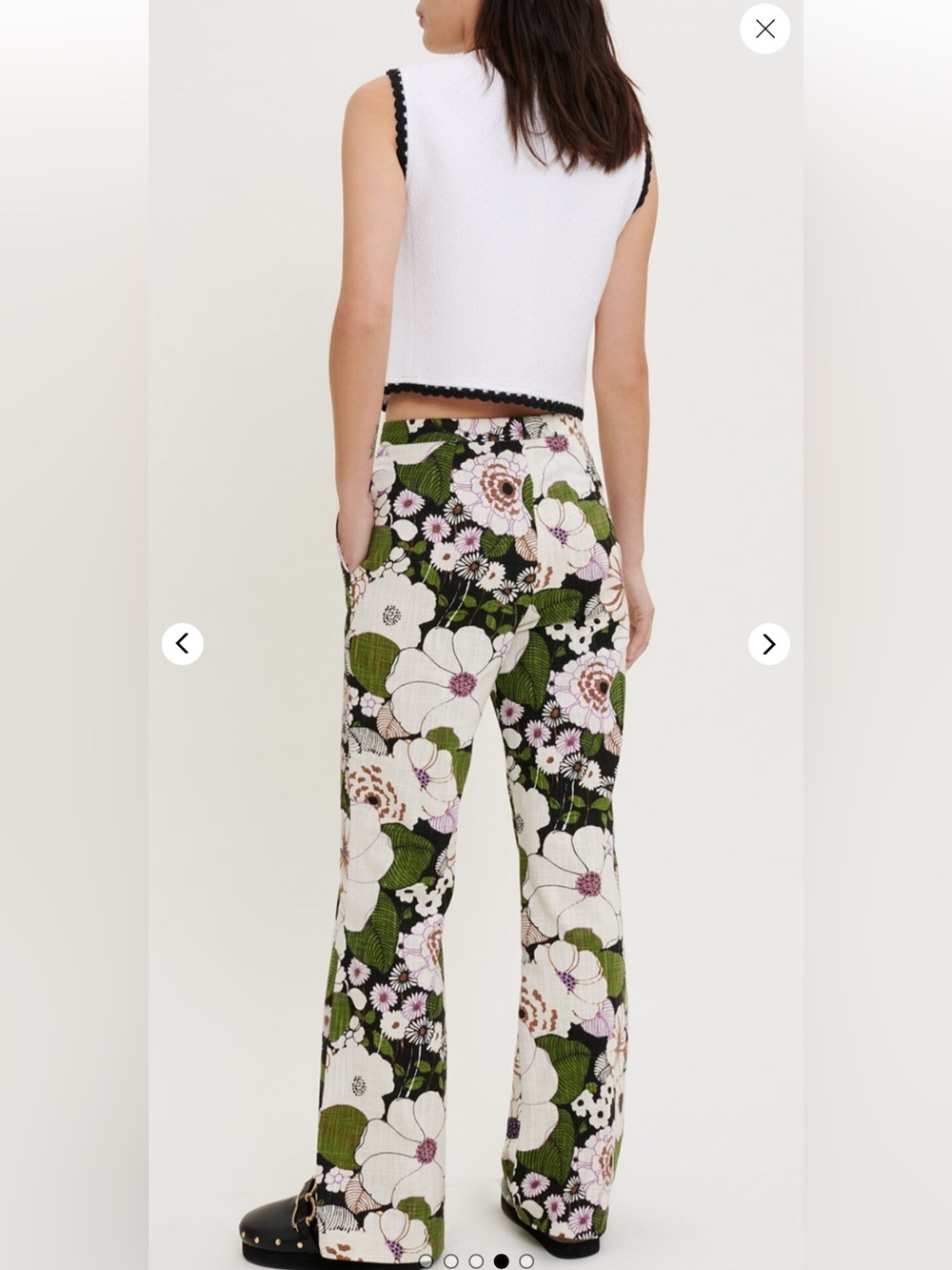 Maje 70s Floral Print Trousers Size FR 38 Boho French Girl Style US Size 6 🌸 - Picture 3 of 10